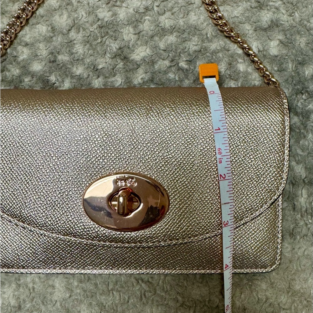 NWT Metallic Rose Gold Coach Wallet/Crossbody Purse - Picture 9 of 9
